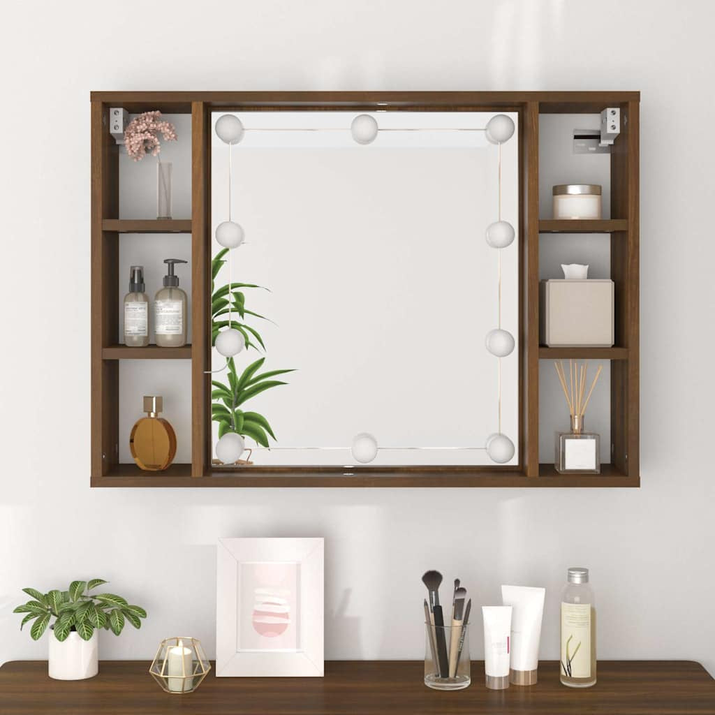 Spiegelschrank Mit LED Badschrank Badspiegel Badezimmer Hängeschrank Vidaxl