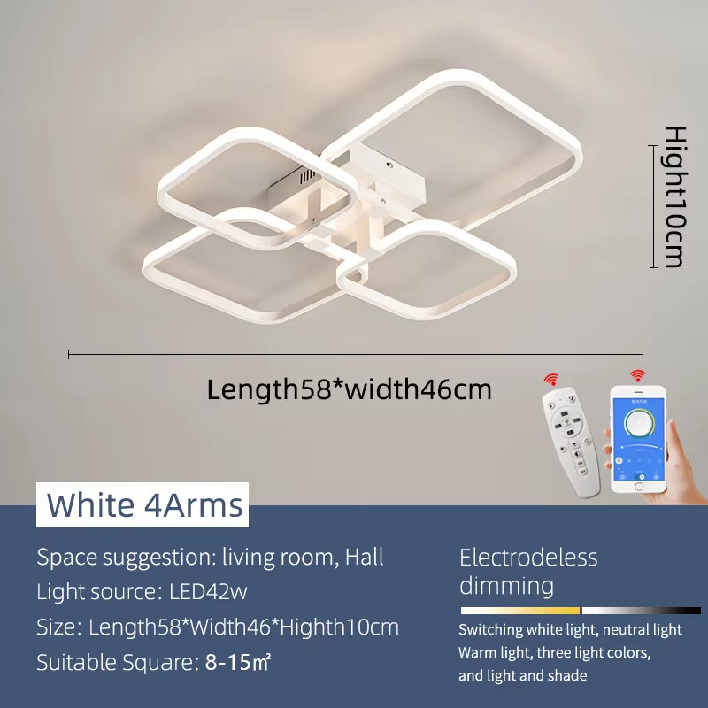 Black/White Led Chandelier Lamp for Living Room Bedroom Home Lighting AC110-220V Modern Led Ceiling Chandelier Light Fixtures