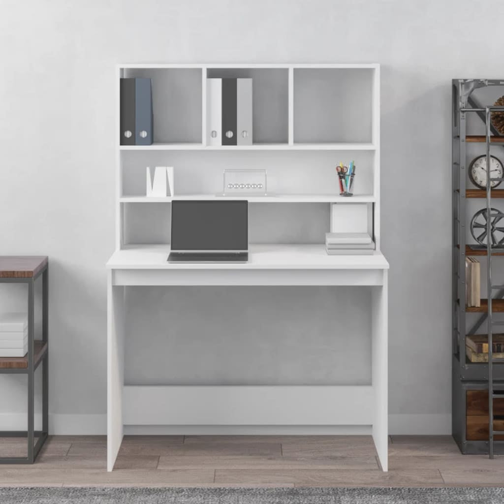 Schreibtisch Mit Regal Bürotisch Computertisch Arbeitstisch Holzwerkstoff Vidaxl