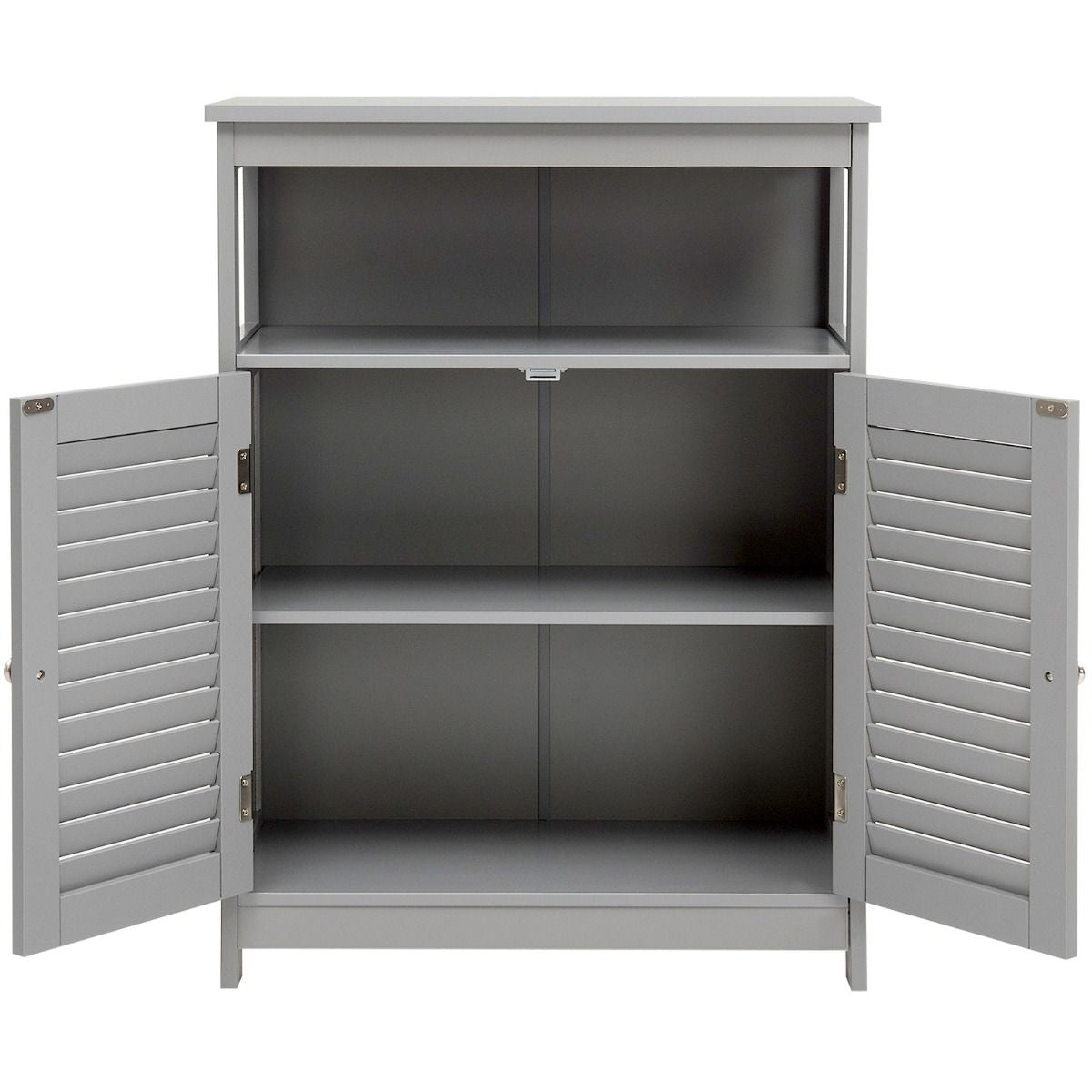 Badezimmer Schrank Freistehender Badschrank Aufbewahrungsschrank Grau/Schwarz/Weiß