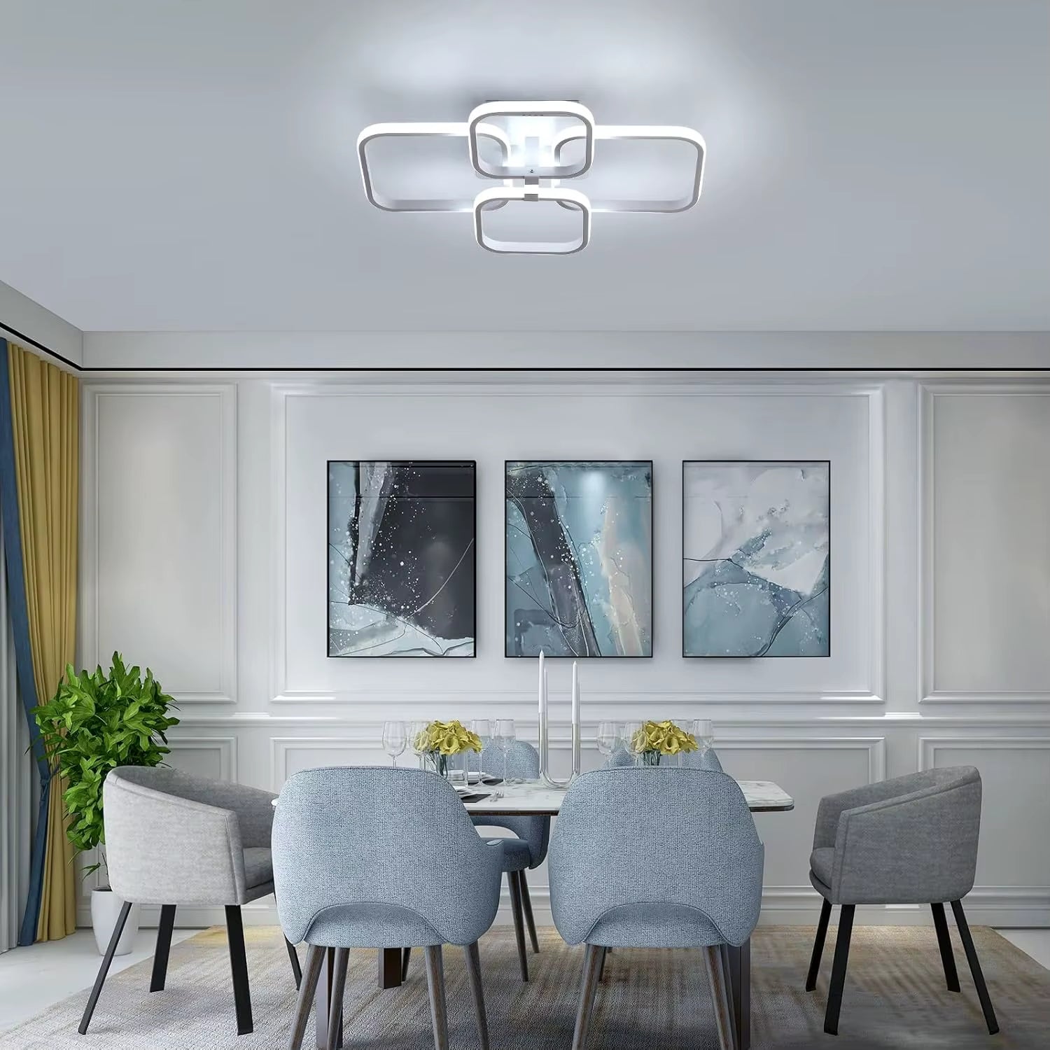 LED Ceiling Lights 60W Square LED Ceiling Lamp,Modern White Ceiling Lamps for Living Room,Bedroom,Kitchen,Dining Room,6500K