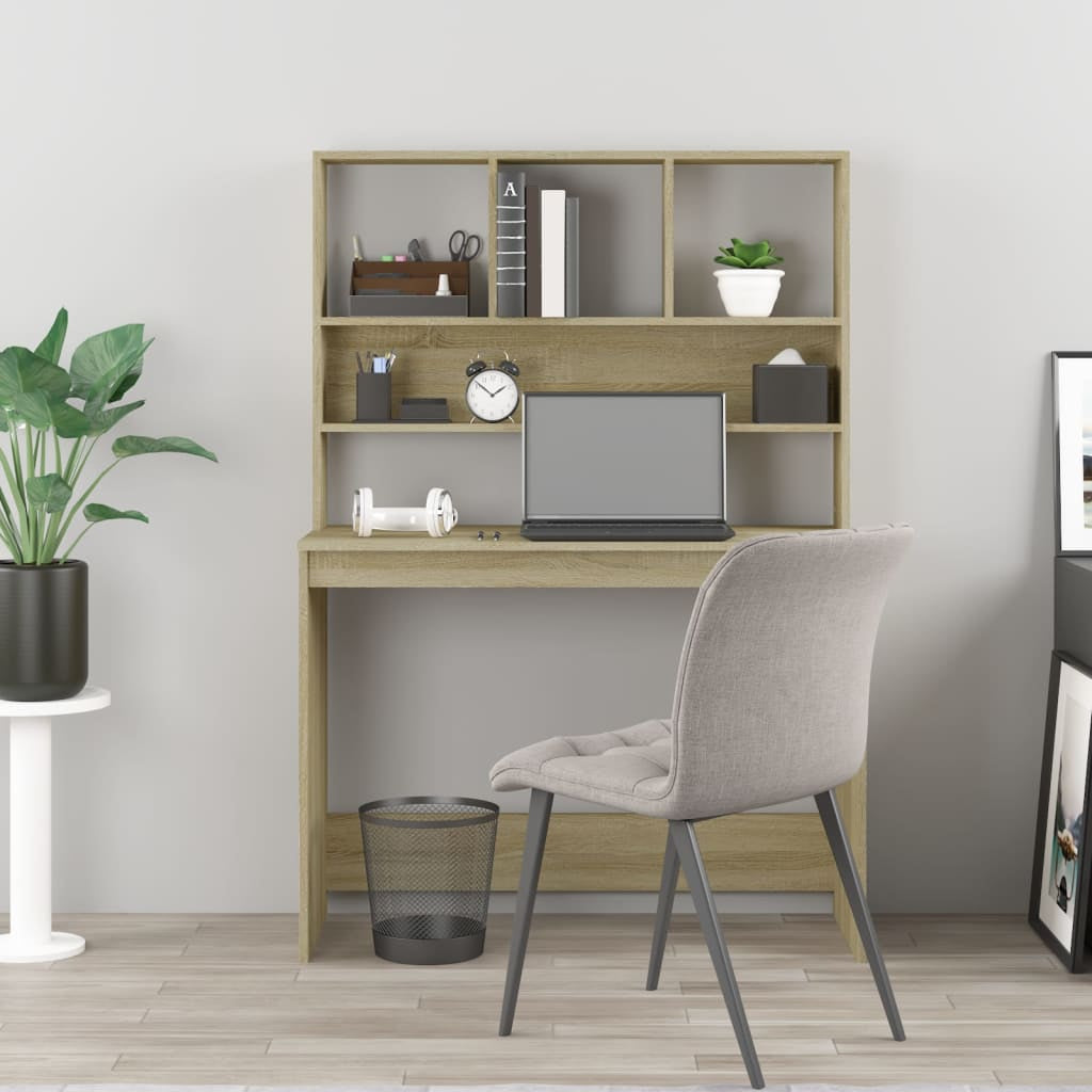 Schreibtisch Mit Regal Bürotisch Computertisch Arbeitstisch Holzwerkstoff Vidaxl