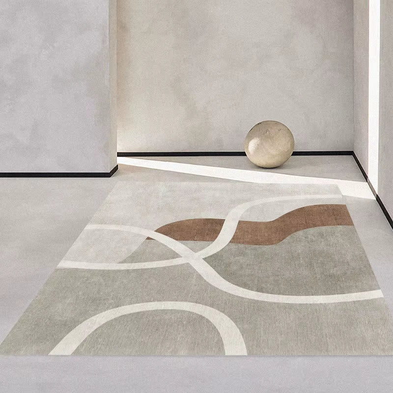 Simple Color Blocks Print Large Area Rug Non-Slip Wear-Resistant Carpet for Living Room Bedroom Soft Floor Mat Home Decoration