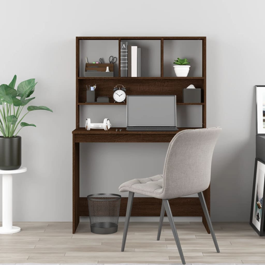 Schreibtisch Mit Regal Bürotisch Computertisch Arbeitstisch Holzwerkstoff Vidaxl
