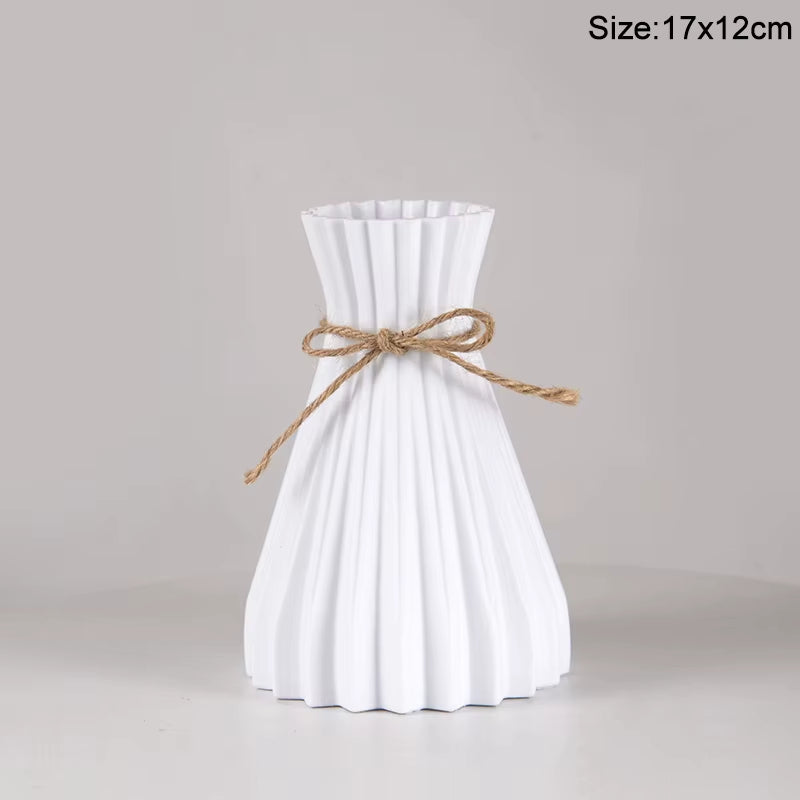 Modern Flower Vase Plastic Flower Bouquet Pot Basket Nordic Home Living Room Decoration Ornament Dinner Table Flower Arrangement