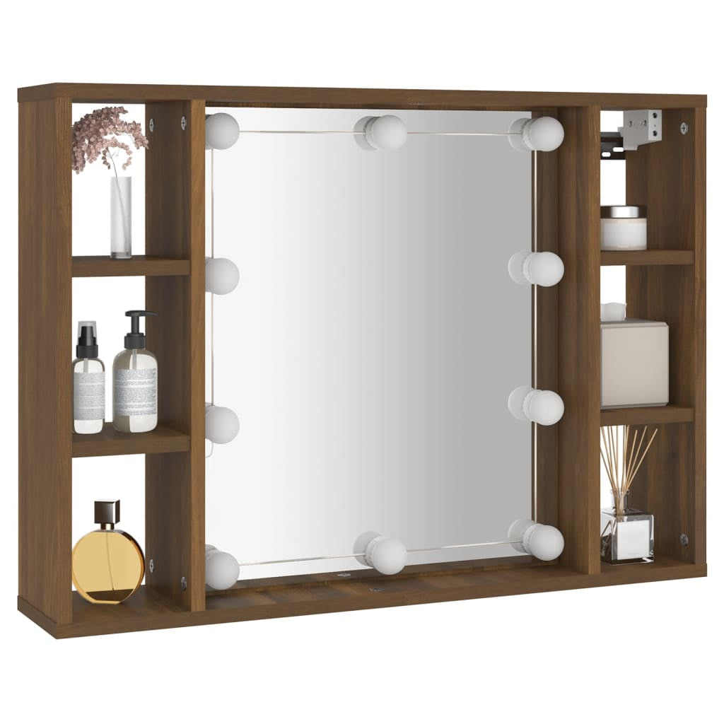 Spiegelschrank Mit LED Badschrank Badspiegel Badezimmer Hängeschrank Vidaxl
