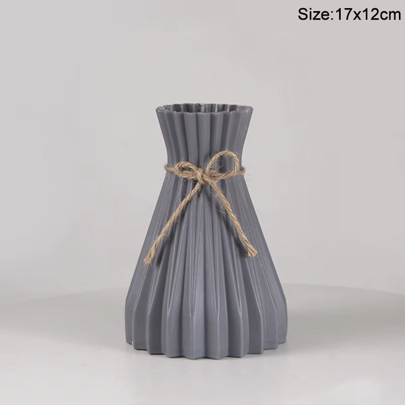 Modern Flower Vase Plastic Flower Bouquet Pot Basket Nordic Home Living Room Decoration Ornament Dinner Table Flower Arrangement