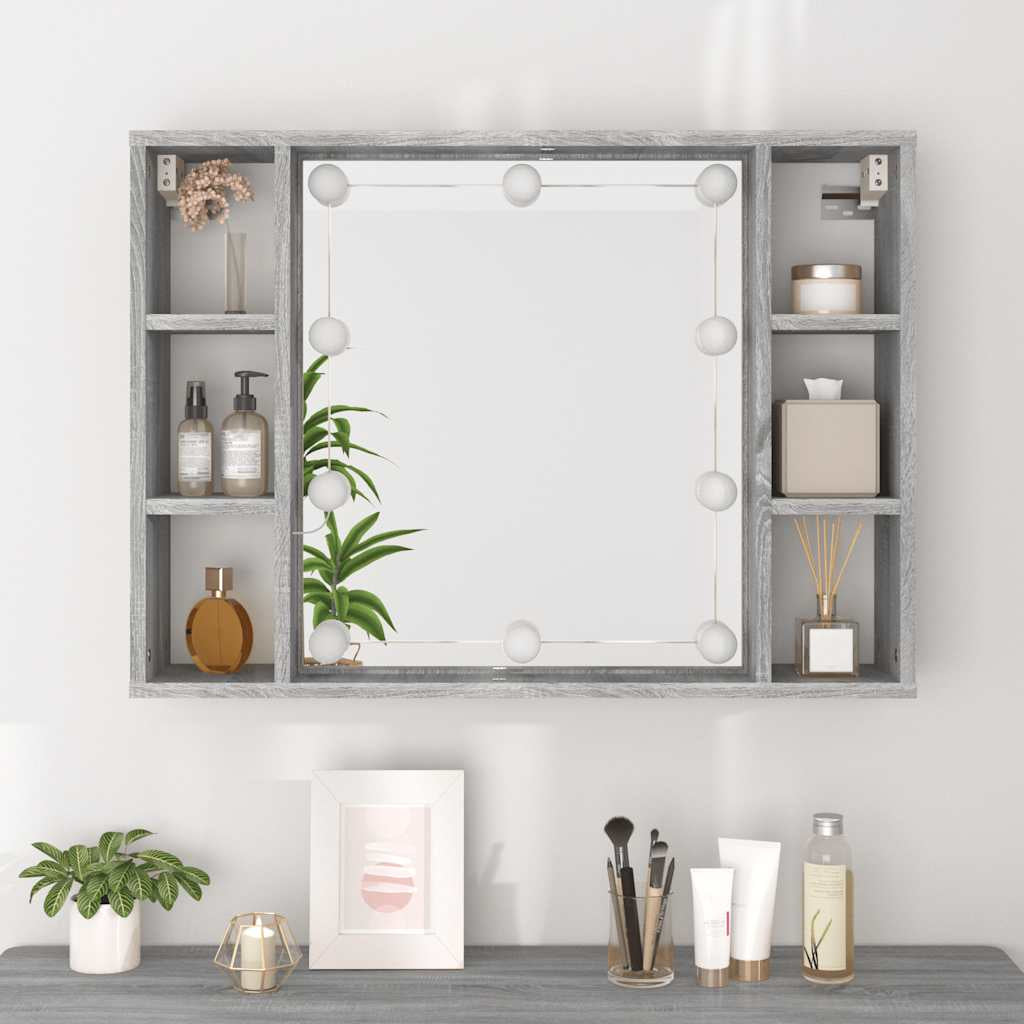 Spiegelschrank Mit LED Badschrank Badspiegel Badezimmer Hängeschrank Vidaxl