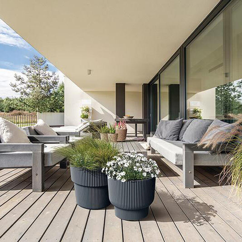 Milly DBMLR300 Marsala Runder Blumentopf Mit Geriffeltem Einsatz