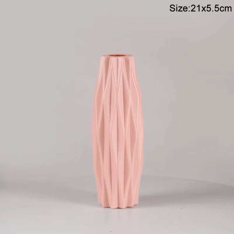Modern Flower Vase Plastic Flower Bouquet Pot Basket Nordic Home Living Room Decoration Ornament Dinner Table Flower Arrangement
