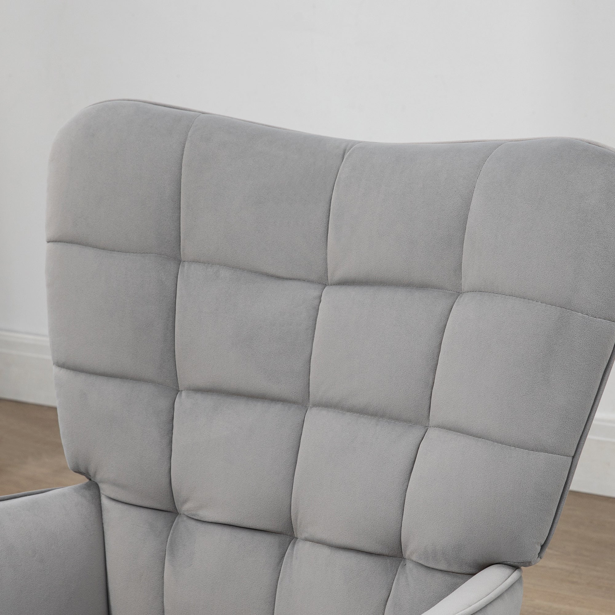 Ohrensessel Mit Hocker, Relaxsessel, Loungesessel, Polstersessel Mit Samtoptik