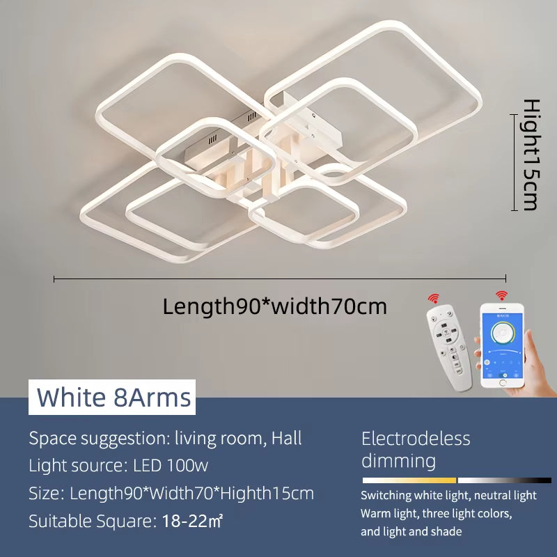 Black/White Led Chandelier Lamp for Living Room Bedroom Home Lighting AC110-220V Modern Led Ceiling Chandelier Light Fixtures