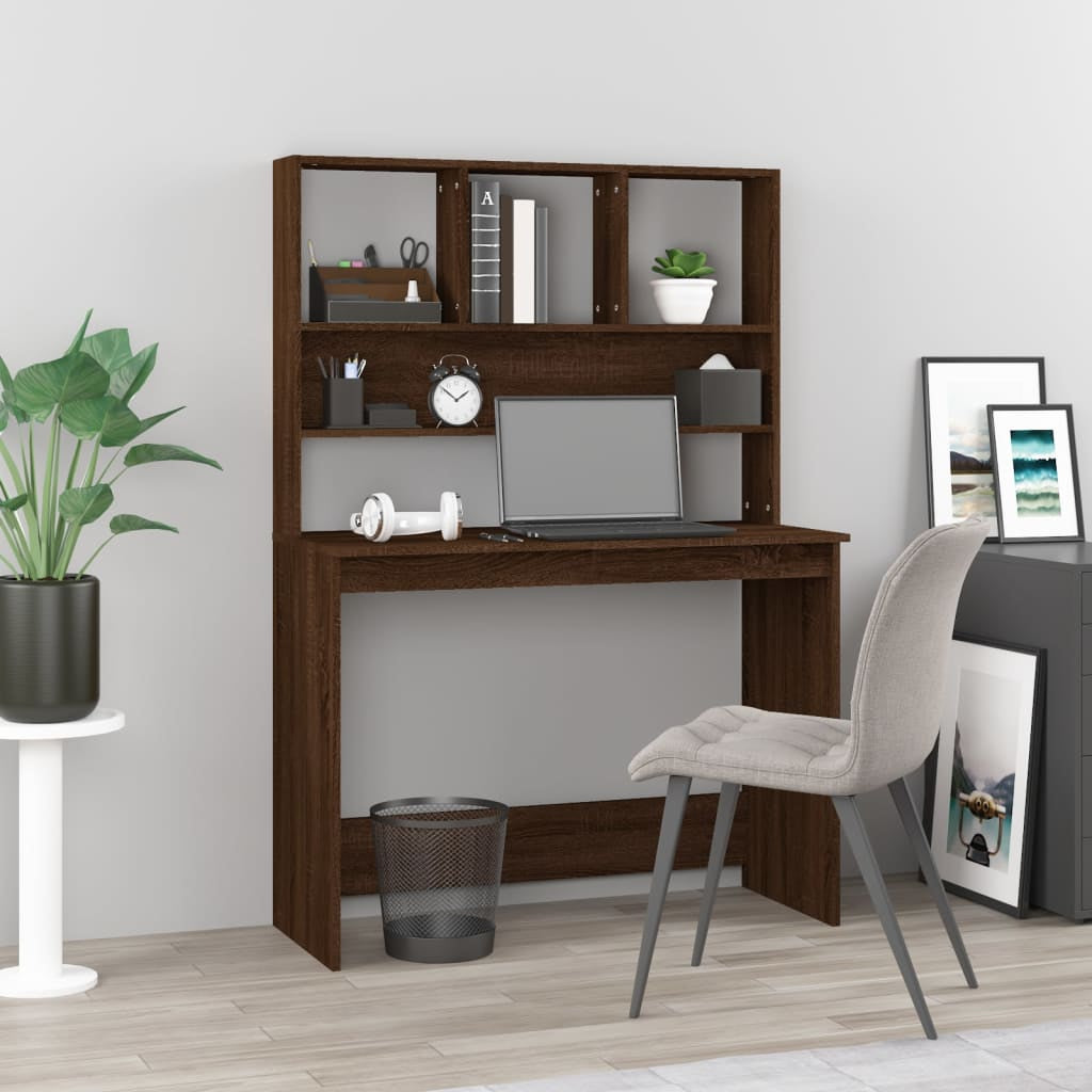 Schreibtisch Mit Regal Bürotisch Computertisch Arbeitstisch Holzwerkstoff Vidaxl