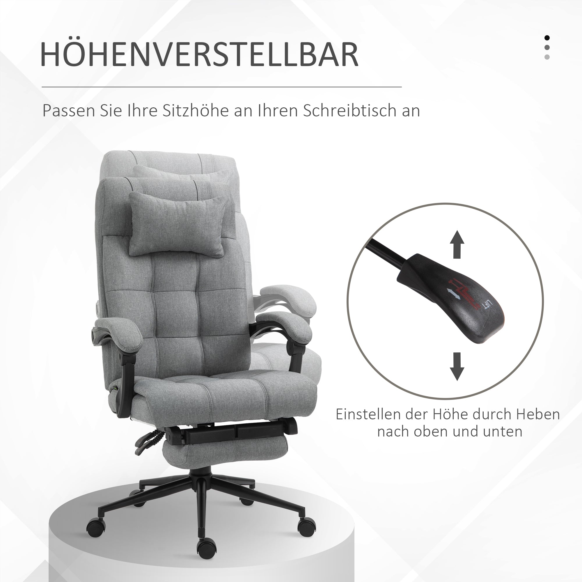Bürostuhl Drehstuhl Mit Fußstütze Höhenverstellb