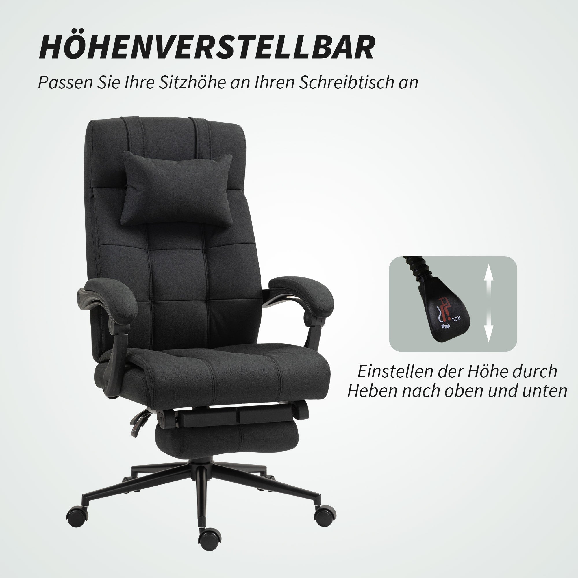 Bürostuhl Drehstuhl Mit Fußstütze Höhenverstellb