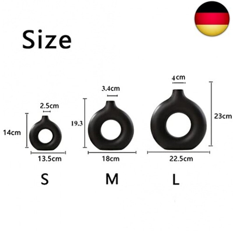 Keramik Vase Moderne Donut Vase Schwarz Getrocknete Vase Für Pampasgras