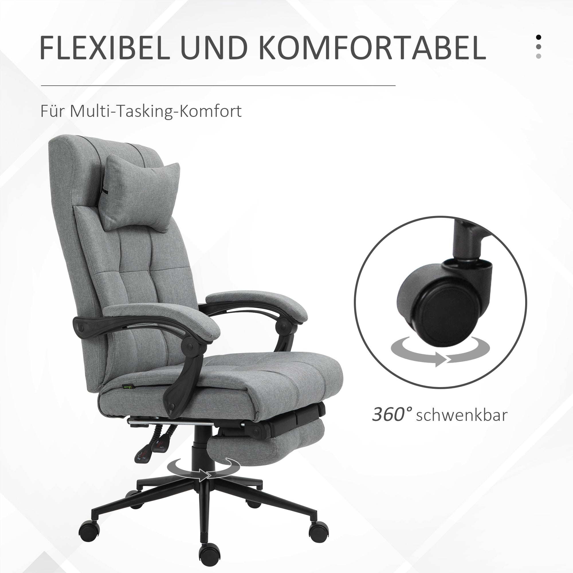 Bürostuhl Drehstuhl Mit Fußstütze Höhenverstellb