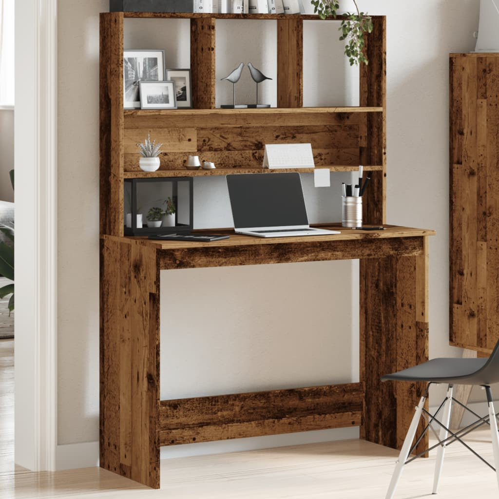 Schreibtisch Mit Regal Bürotisch Computertisch Arbeitstisch Holzwerkstoff Vidaxl