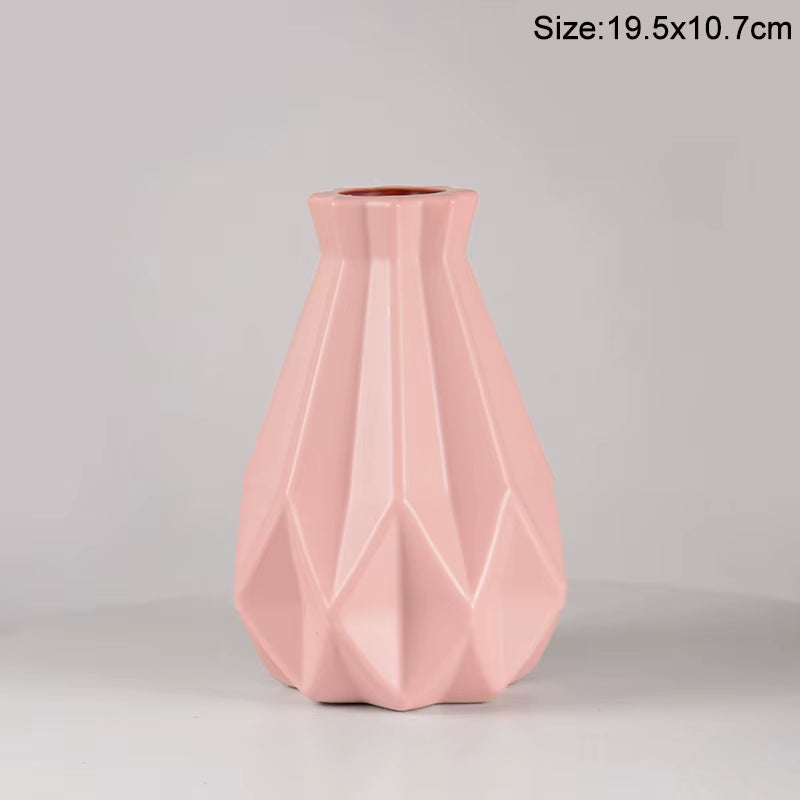 Modern Flower Vase Plastic Flower Bouquet Pot Basket Nordic Home Living Room Decoration Ornament Dinner Table Flower Arrangement