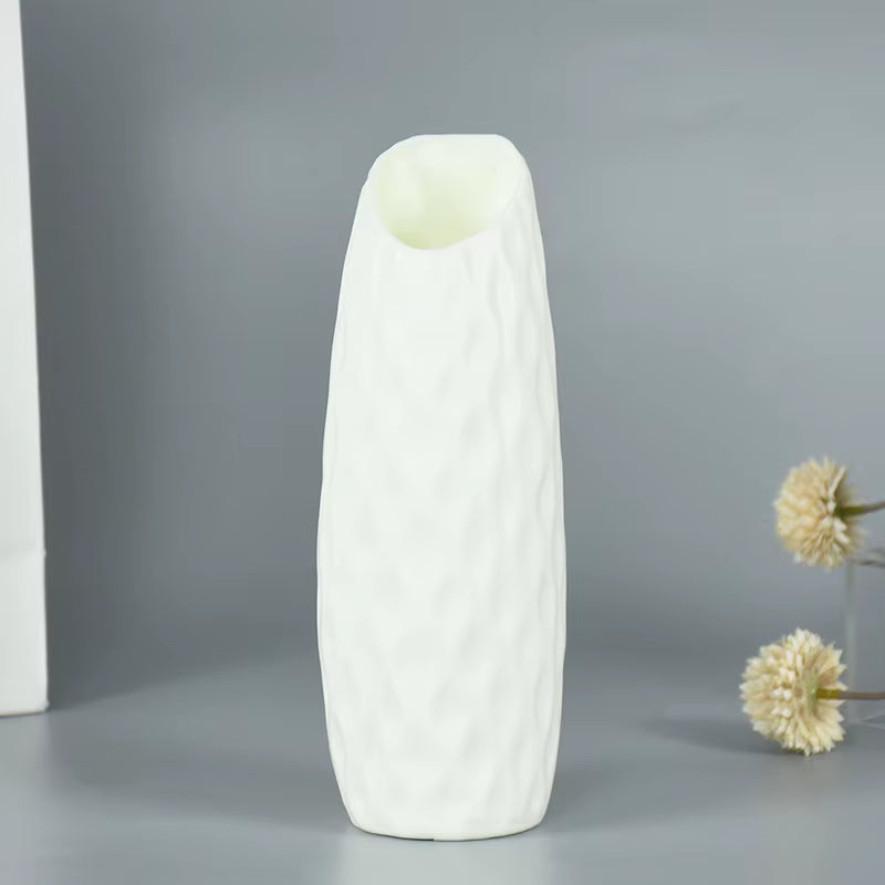 Modern Flower Vase White Pink Blue Plastic Vase Flower Pot Basket Nordic Home Living Room Decoration Ornament Flower Arrangement