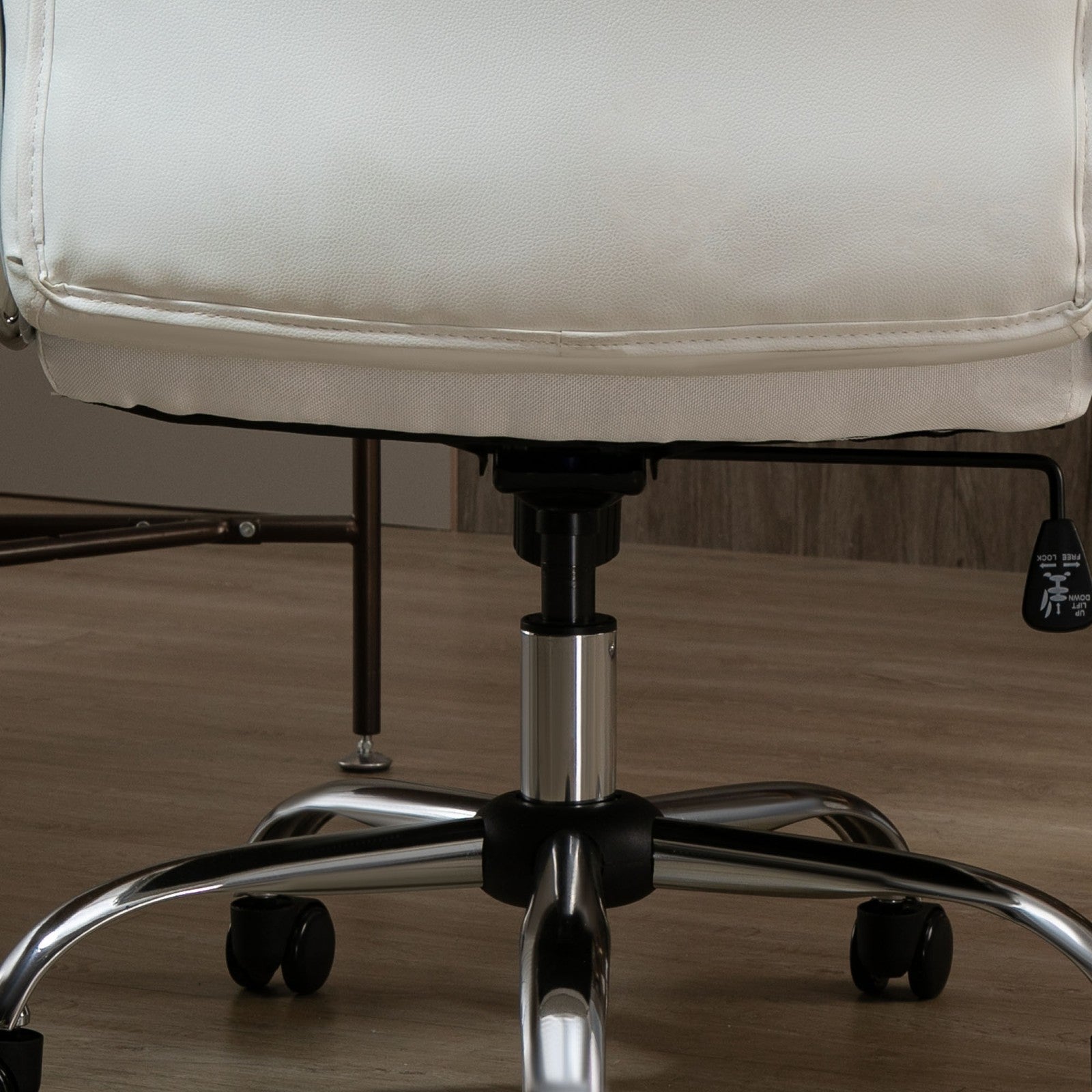 Vinsetto Bürostuhl Drehstuhl Einstellbar Rautenmuster Modern Pu-Kunstleder Weiß