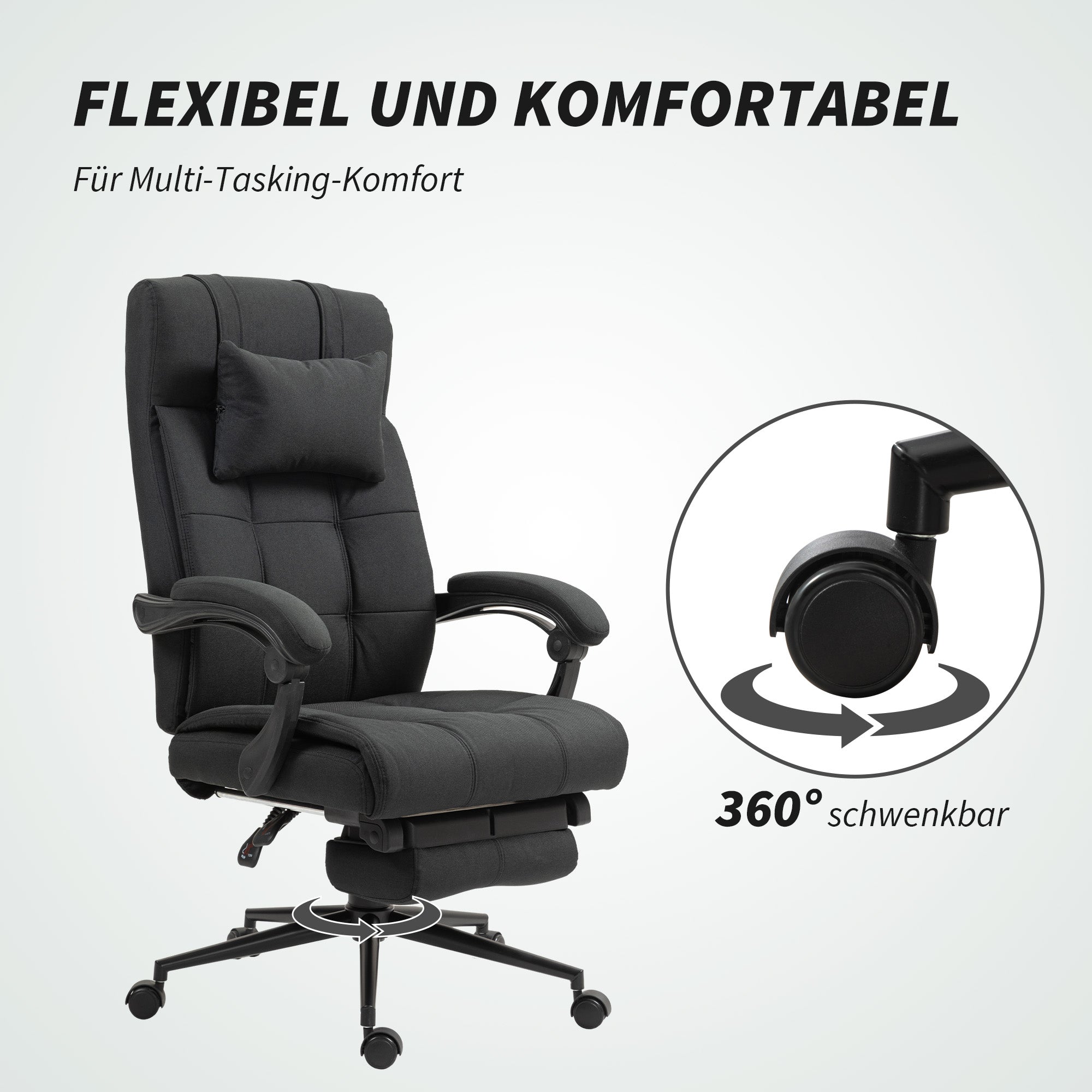 Bürostuhl Drehstuhl Mit Fußstütze Höhenverstellb