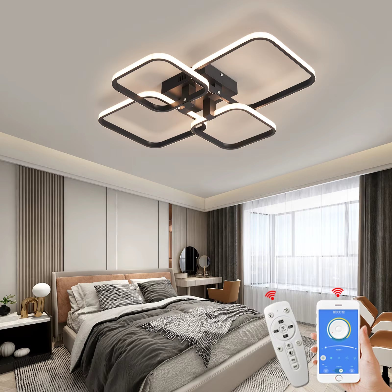 Black/White Led Chandelier Lamp for Living Room Bedroom Home Lighting AC110-220V Modern Led Ceiling Chandelier Light Fixtures