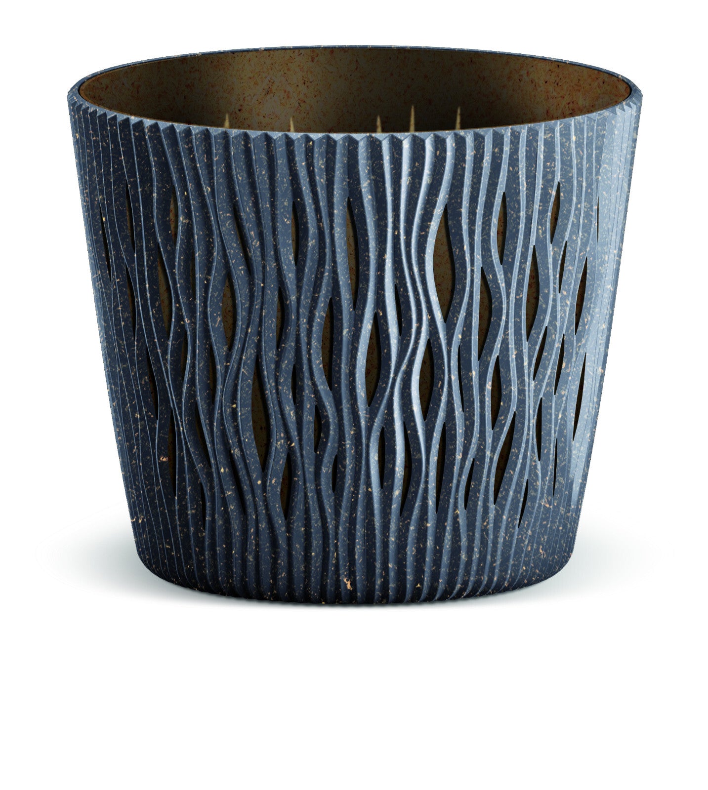 Blumentopf Sandy round ECO Serie Kunststoff / Holz Pflanzkübel Einsatz 4 Farben