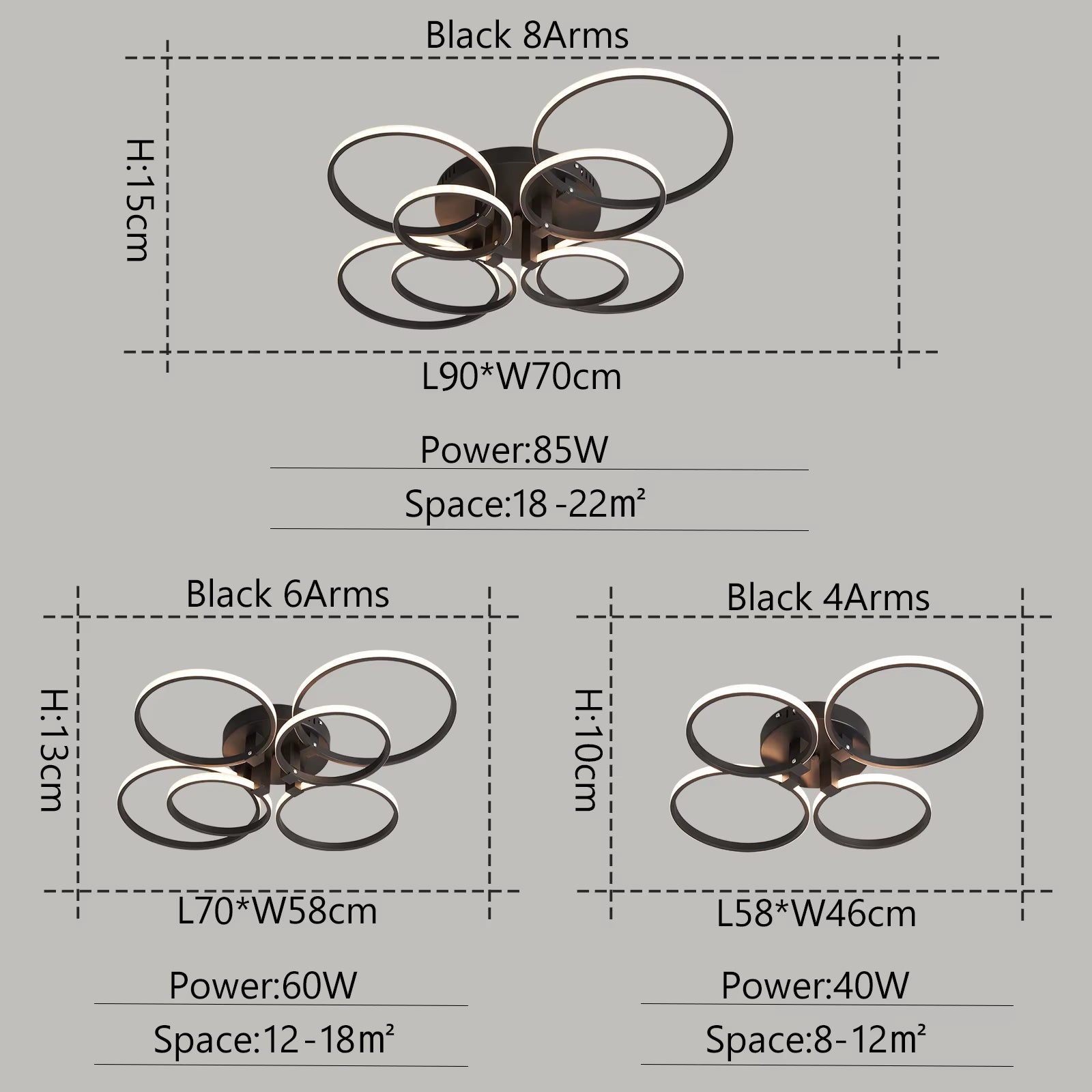 Black/White Led Chandelier Lamp for Living Room Bedroom Home Lighting AC110-220V Modern Led Ceiling Chandelier Light Fixtures