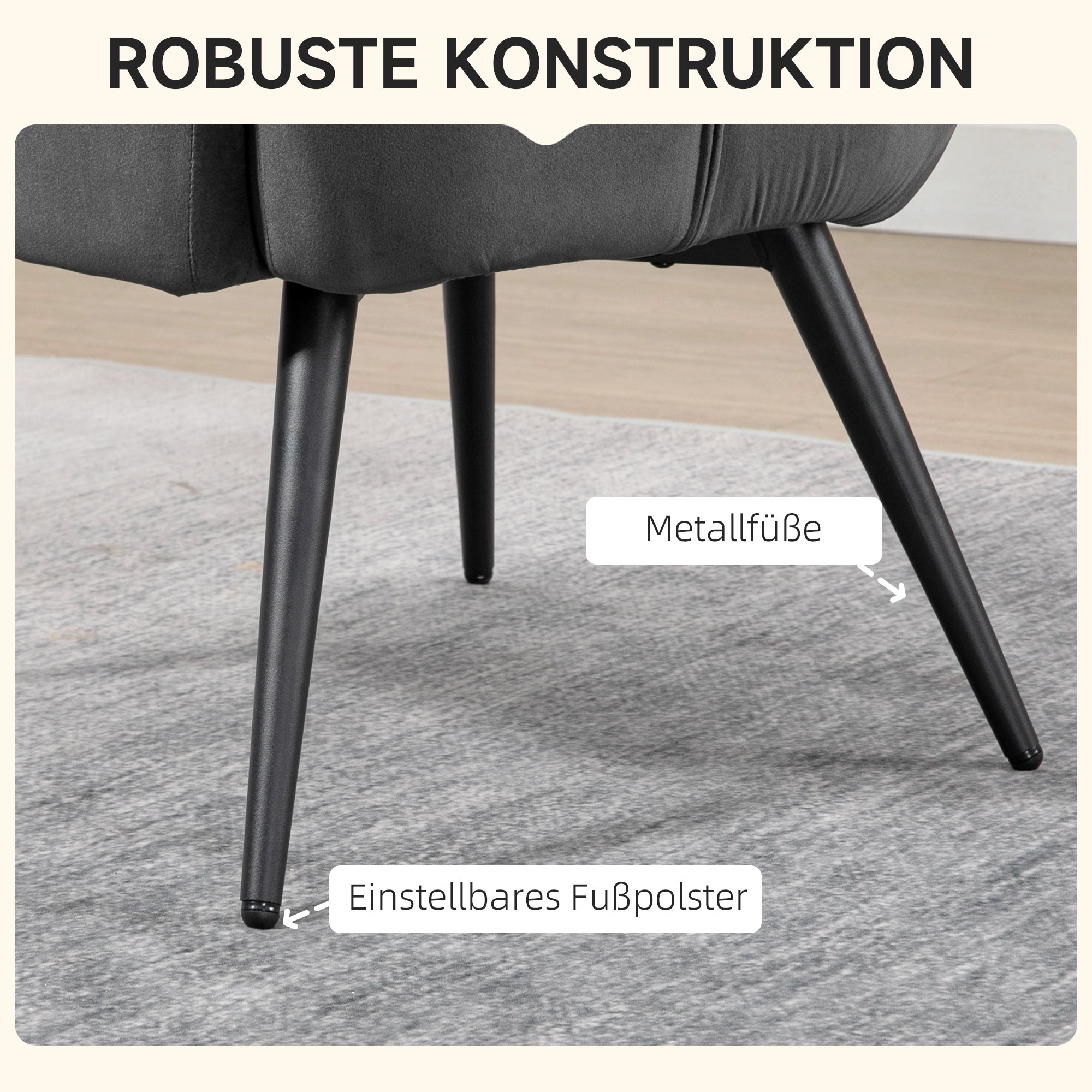 Ohrensessel Mit Hocker, Relaxsessel, Loungesessel, Polstersessel Mit Samtoptik