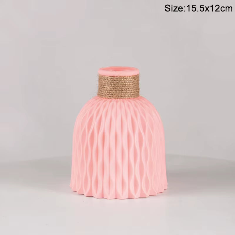 Modern Flower Vase Plastic Flower Bouquet Pot Basket Nordic Home Living Room Decoration Ornament Dinner Table Flower Arrangement