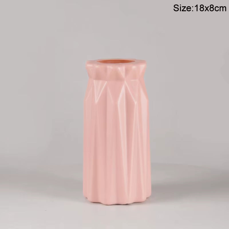 Modern Flower Vase Plastic Flower Bouquet Pot Basket Nordic Home Living Room Decoration Ornament Dinner Table Flower Arrangement