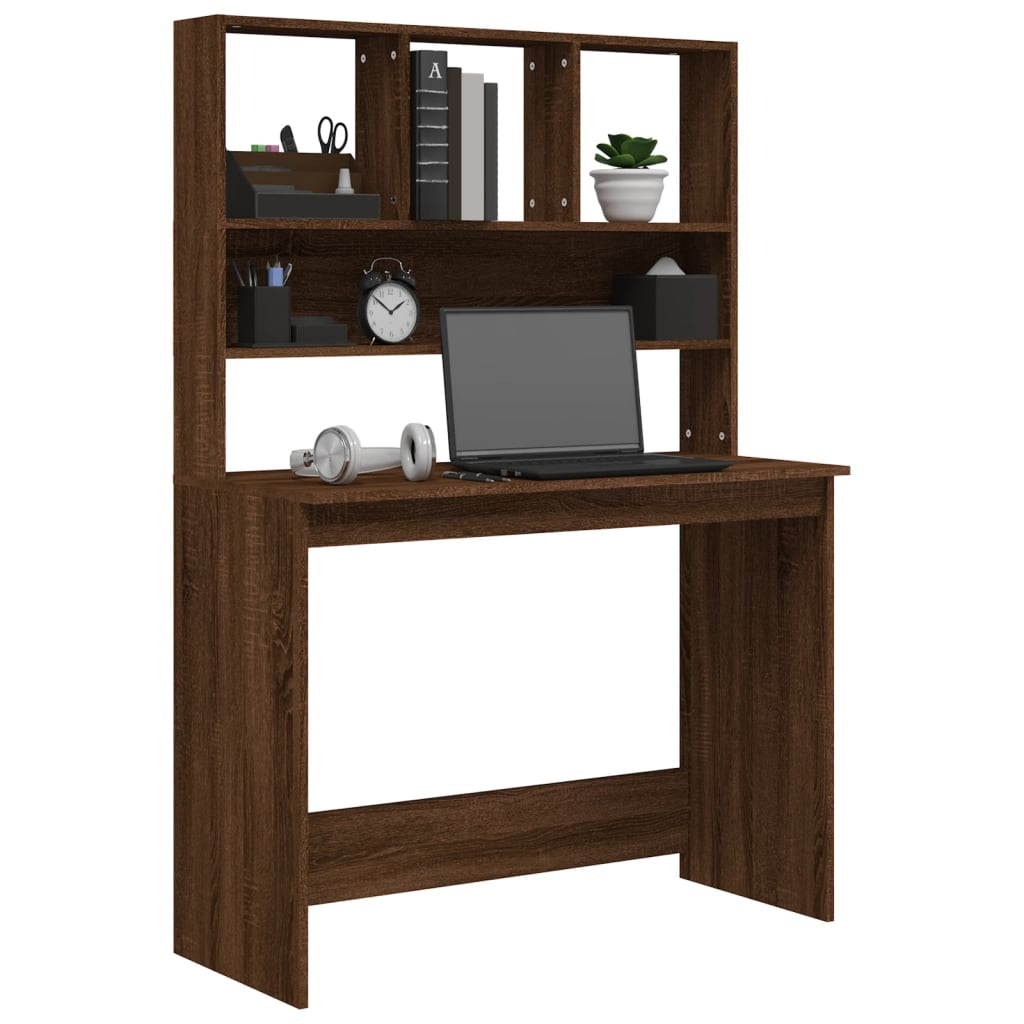 Schreibtisch Mit Regal Bürotisch Computertisch Arbeitstisch Holzwerkstoff Vidaxl
