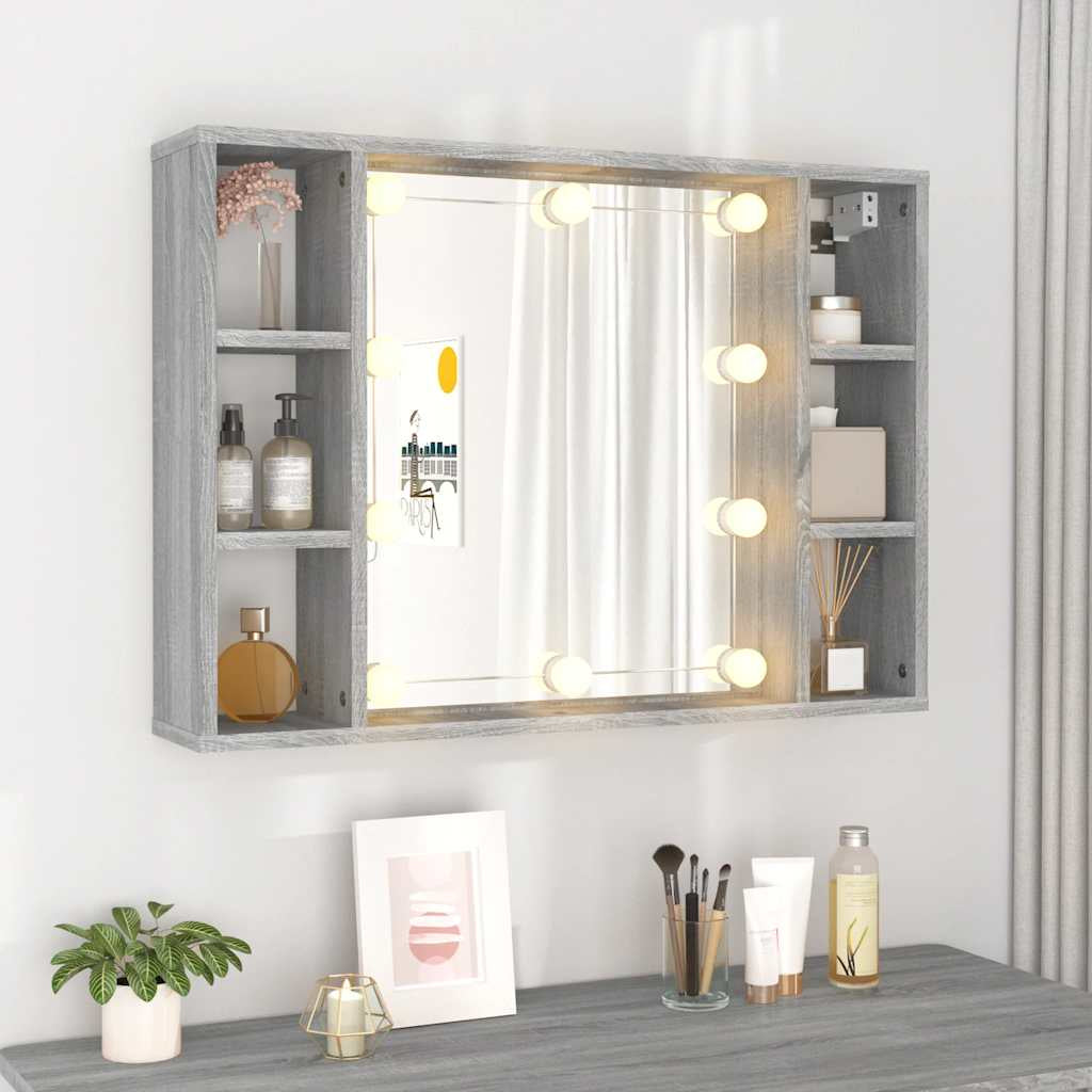 Spiegelschrank Mit LED Badschrank Badspiegel Badezimmer Hängeschrank Vidaxl