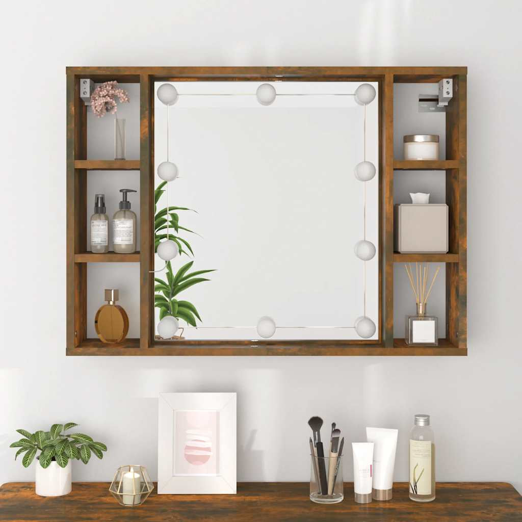 Spiegelschrank Mit LED Badschrank Badspiegel Badezimmer Hängeschrank Vidaxl