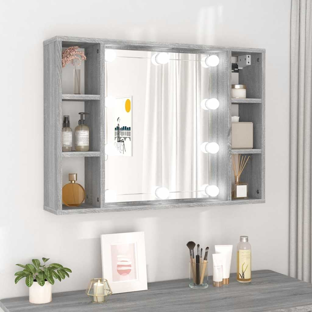 Spiegelschrank Mit LED Badschrank Badspiegel Badezimmer Hängeschrank Vidaxl
