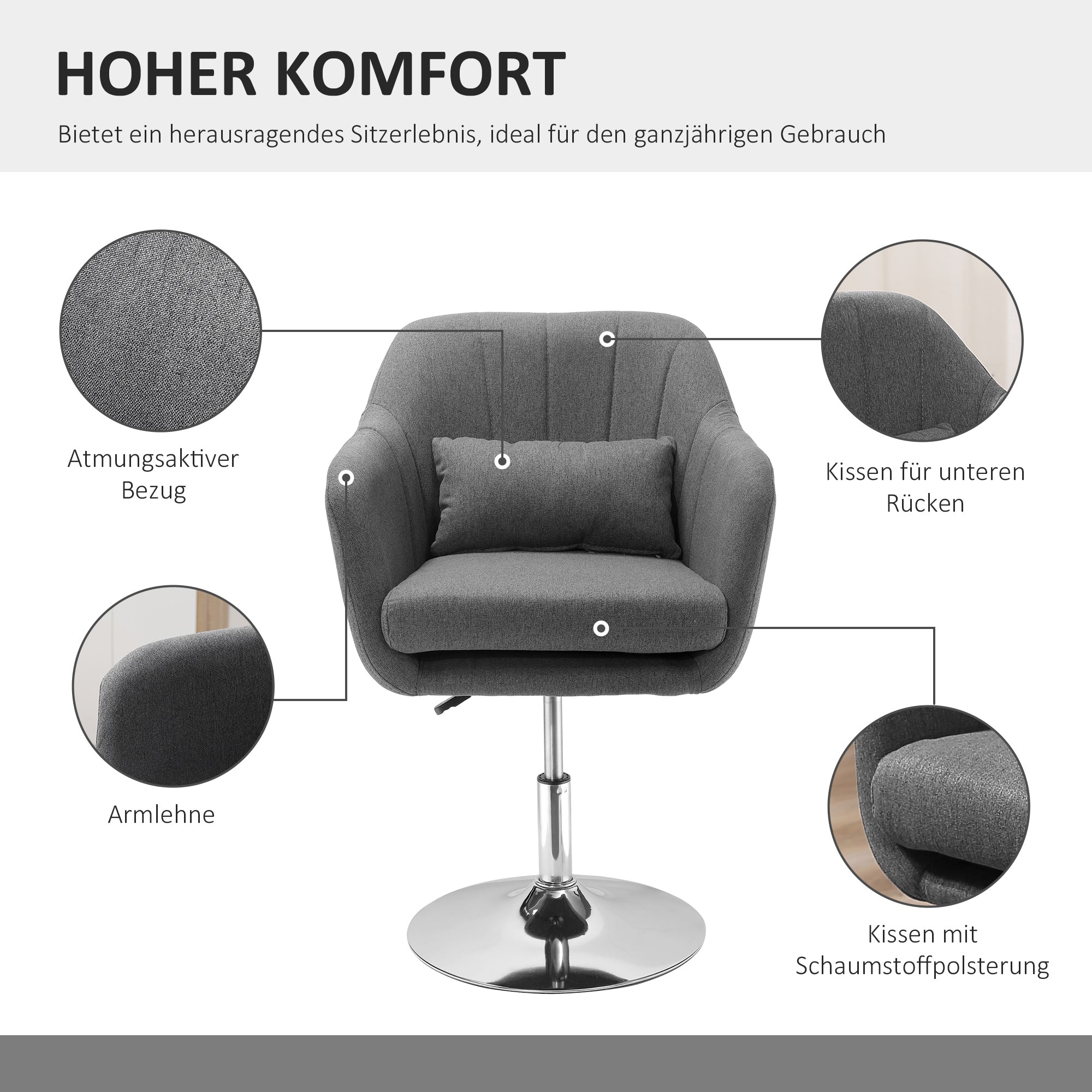 Arbeitshocker Drehhocker Drehstuhl Bürostuhl Höhenverstellb