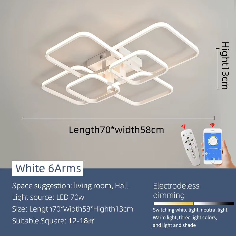 Black/White Led Chandelier Lamp for Living Room Bedroom Home Lighting AC110-220V Modern Led Ceiling Chandelier Light Fixtures