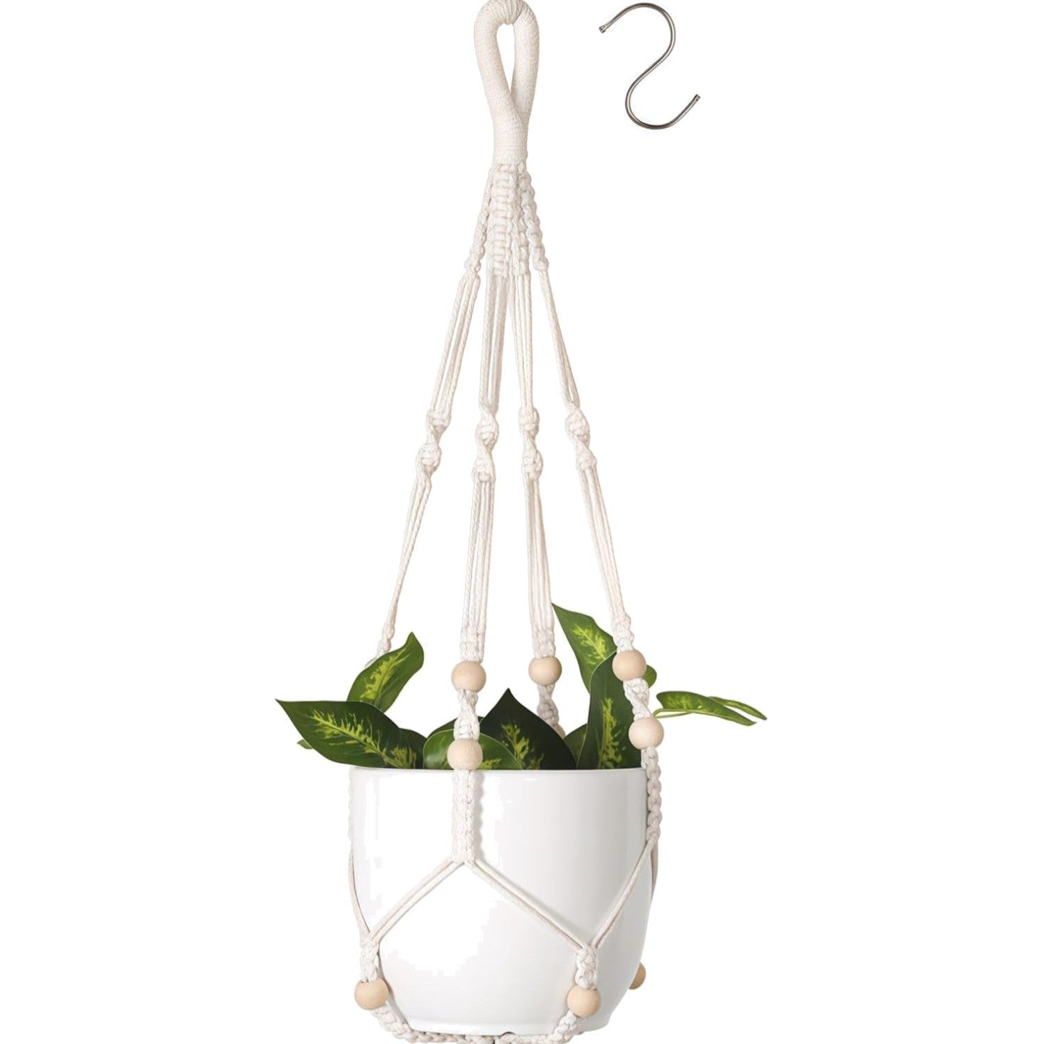 1Er Set Makramee Blumenampel, Baumwollseil Hängeampel Hängetopf Für Pflanzen ...