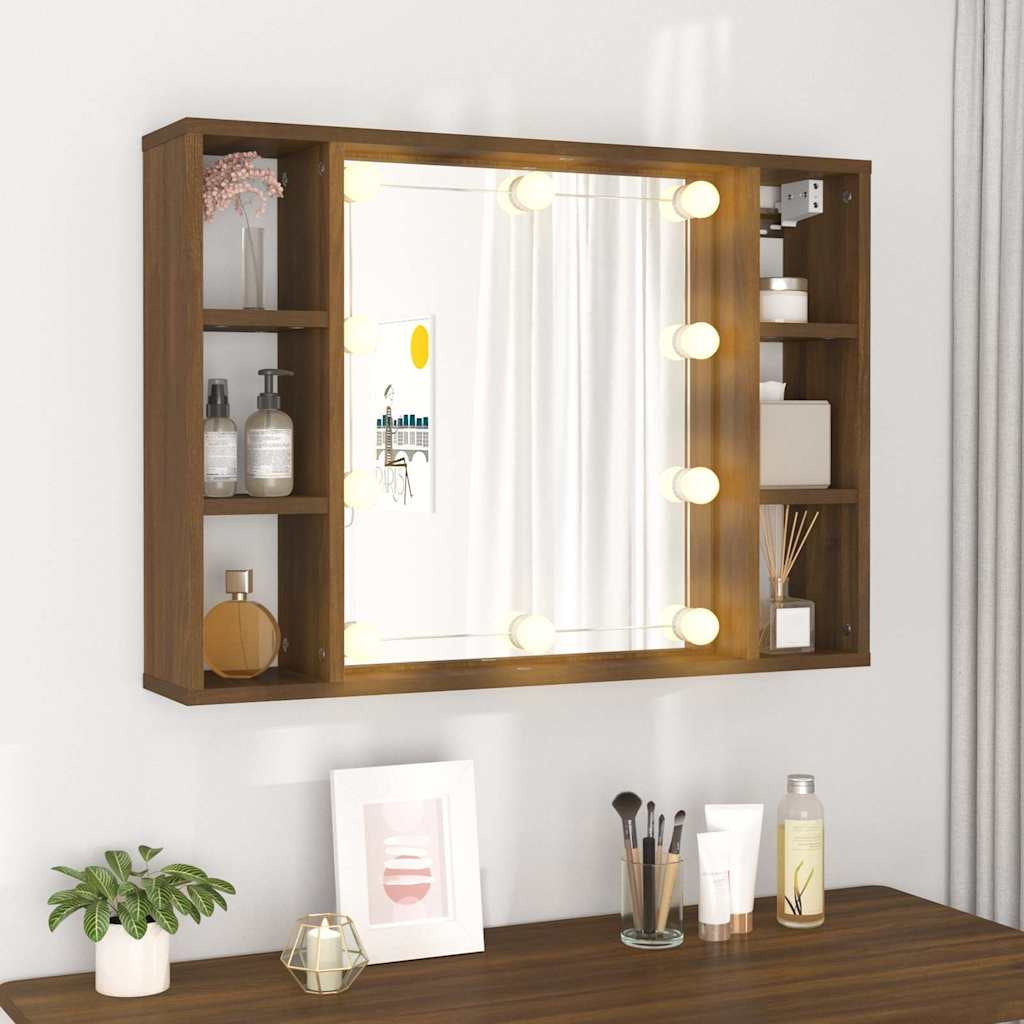 Spiegelschrank Mit LED Badschrank Badspiegel Badezimmer Hängeschrank Vidaxl