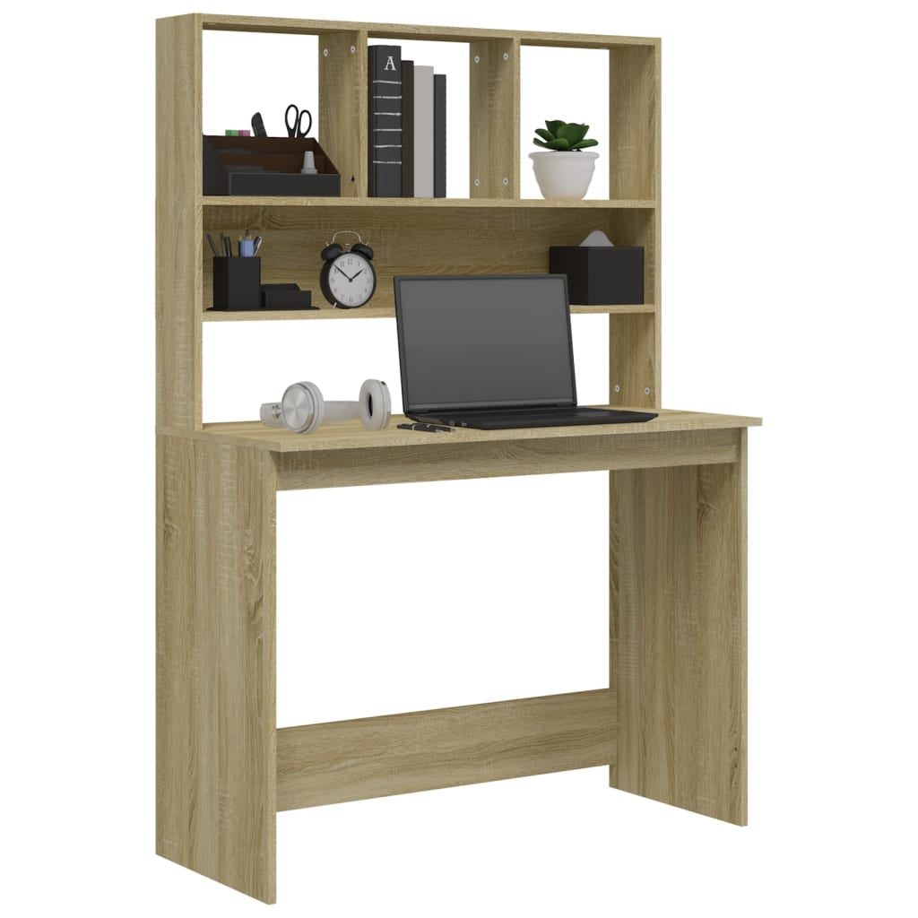 Schreibtisch Mit Regal Bürotisch Computertisch Arbeitstisch Holzwerkstoff Vidaxl