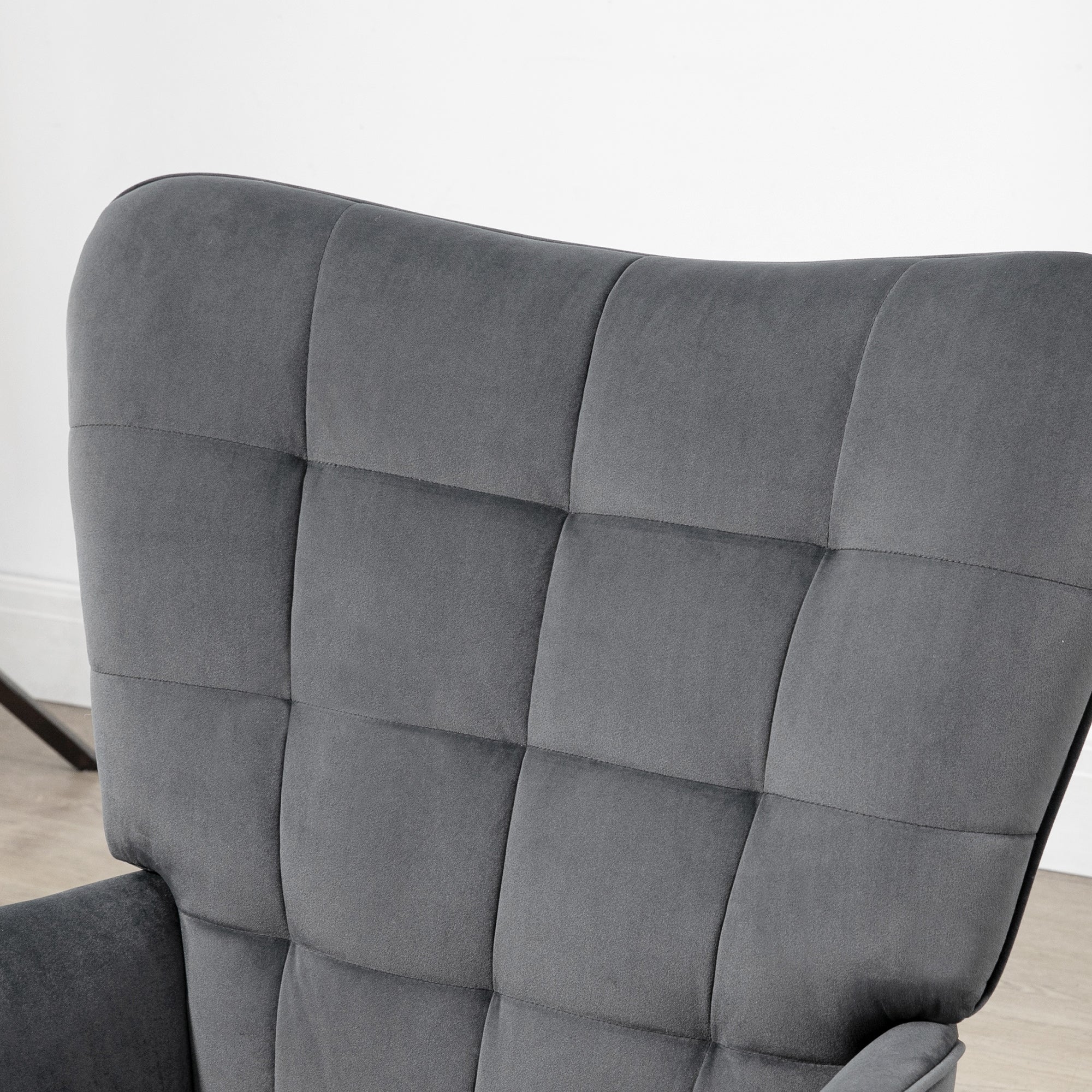 Ohrensessel Mit Hocker, Relaxsessel, Loungesessel, Polstersessel Mit Samtoptik
