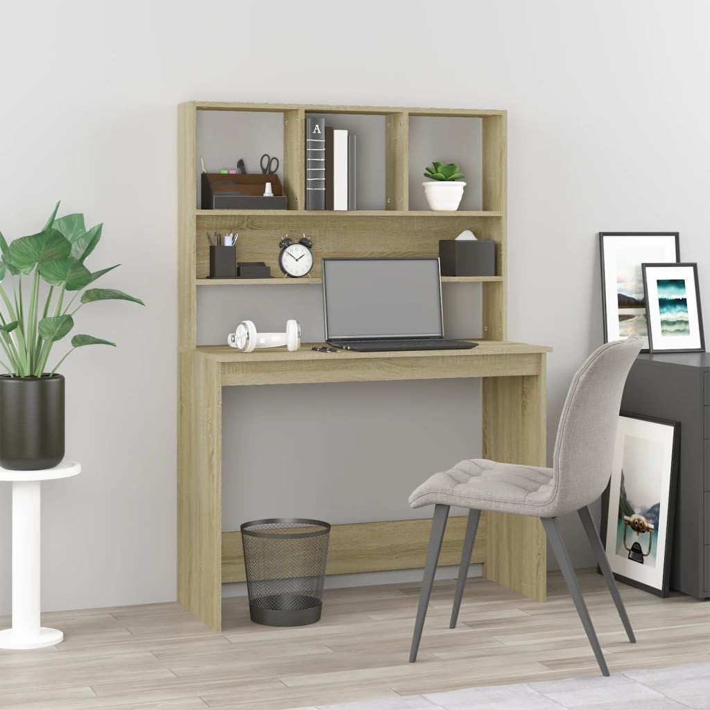 Schreibtisch Mit Regal Bürotisch Computertisch Arbeitstisch Holzwerkstoff Vidaxl
