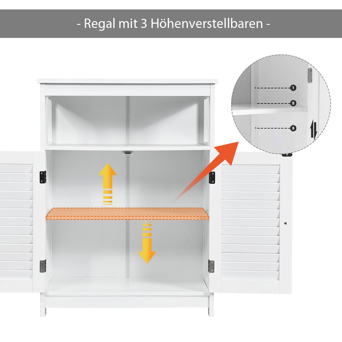 Badezimmer Schrank Freistehender Badschrank Aufbewahrungsschrank Grau/Schwarz/Weiß