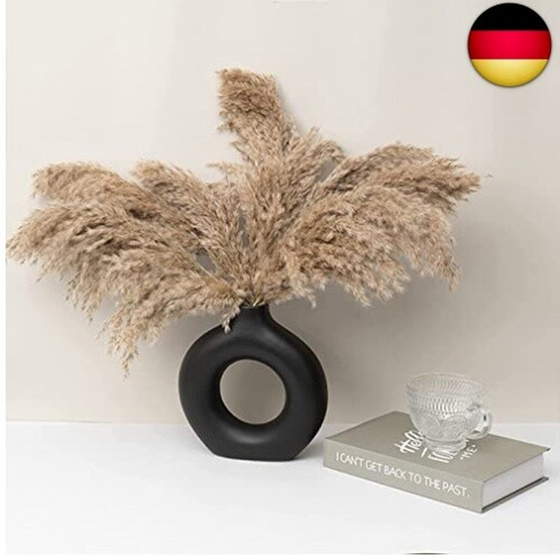 Keramik Vase Moderne Donut Vase Schwarz Getrocknete Vase Für Pampasgras