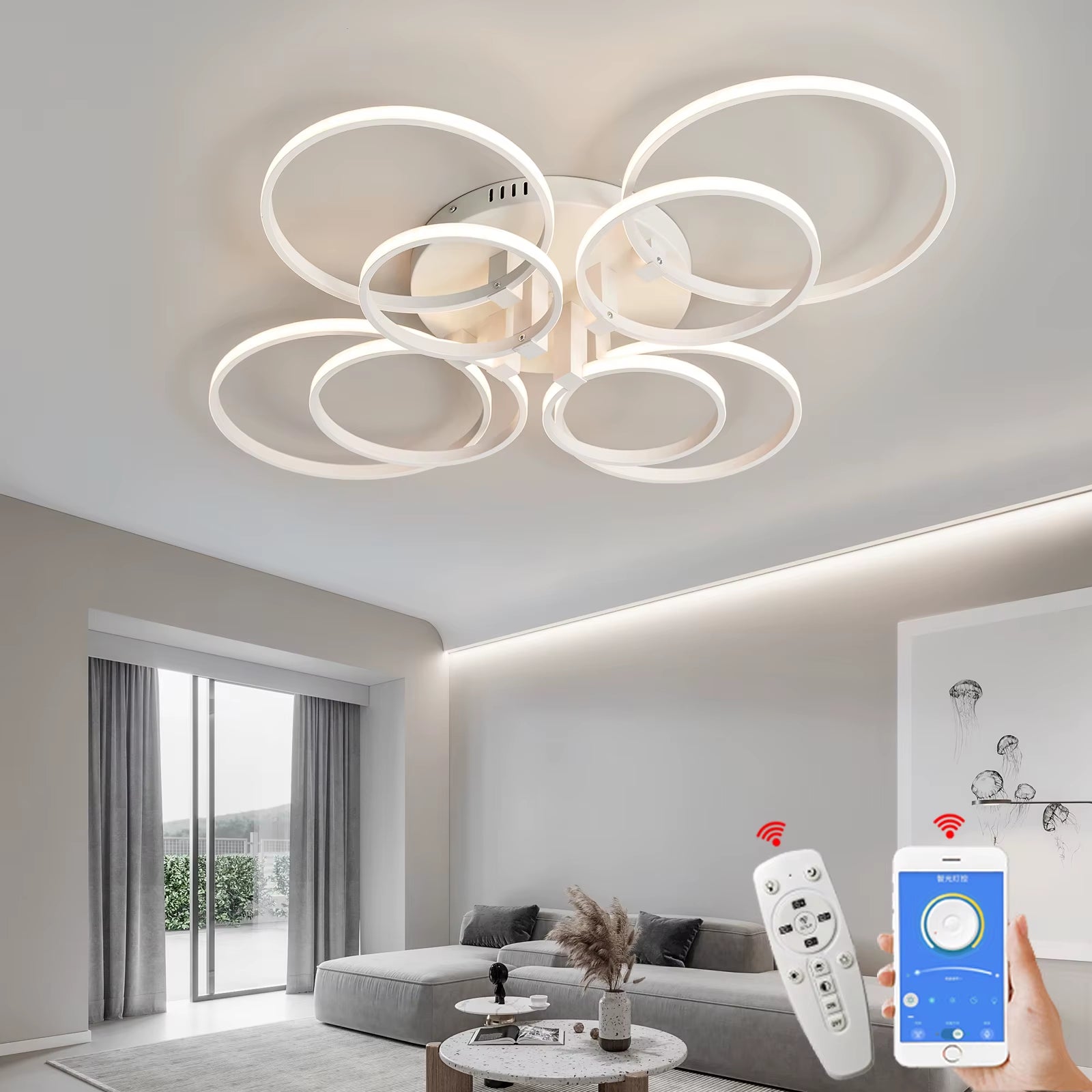 Black/White Led Chandelier Lamp for Living Room Bedroom Home Lighting AC110-220V Modern Led Ceiling Chandelier Light Fixtures