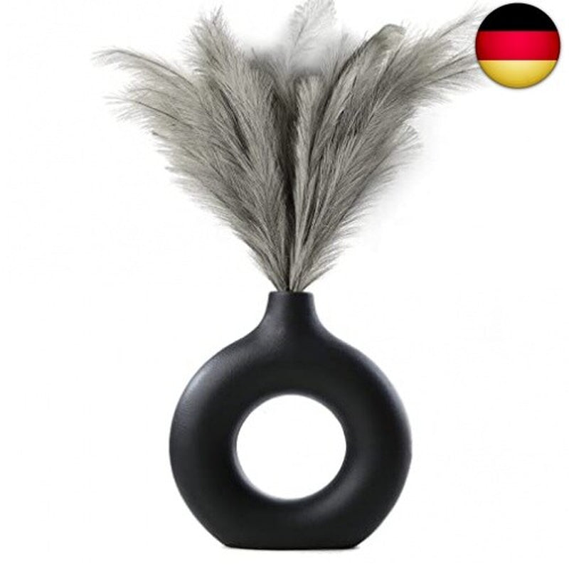 Keramik Vase Moderne Donut Vase Schwarz Getrocknete Vase Für Pampasgras