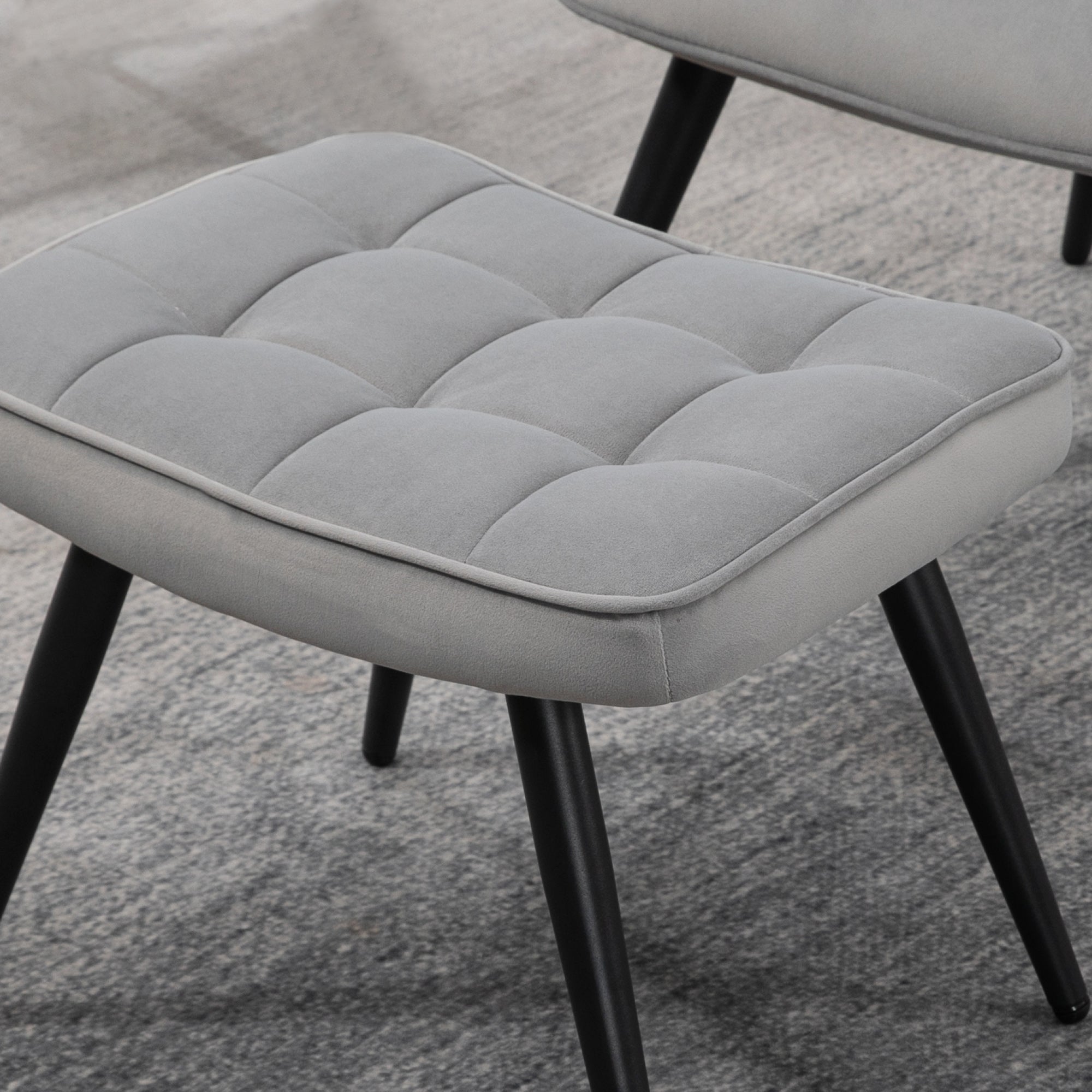 Ohrensessel Mit Hocker, Relaxsessel, Loungesessel, Polstersessel Mit Samtoptik
