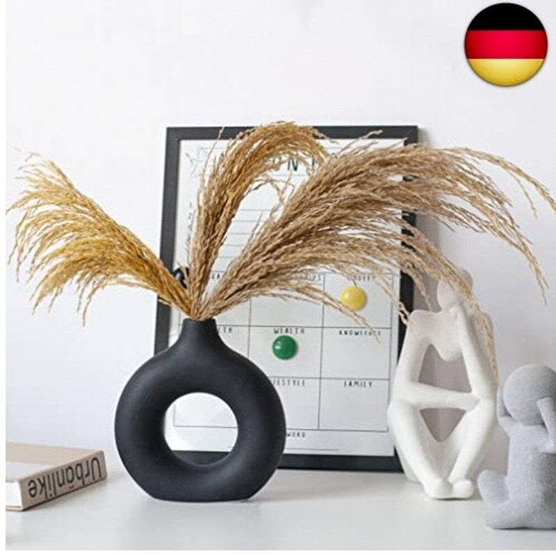Keramik Vase Moderne Donut Vase Schwarz Getrocknete Vase Für Pampasgras