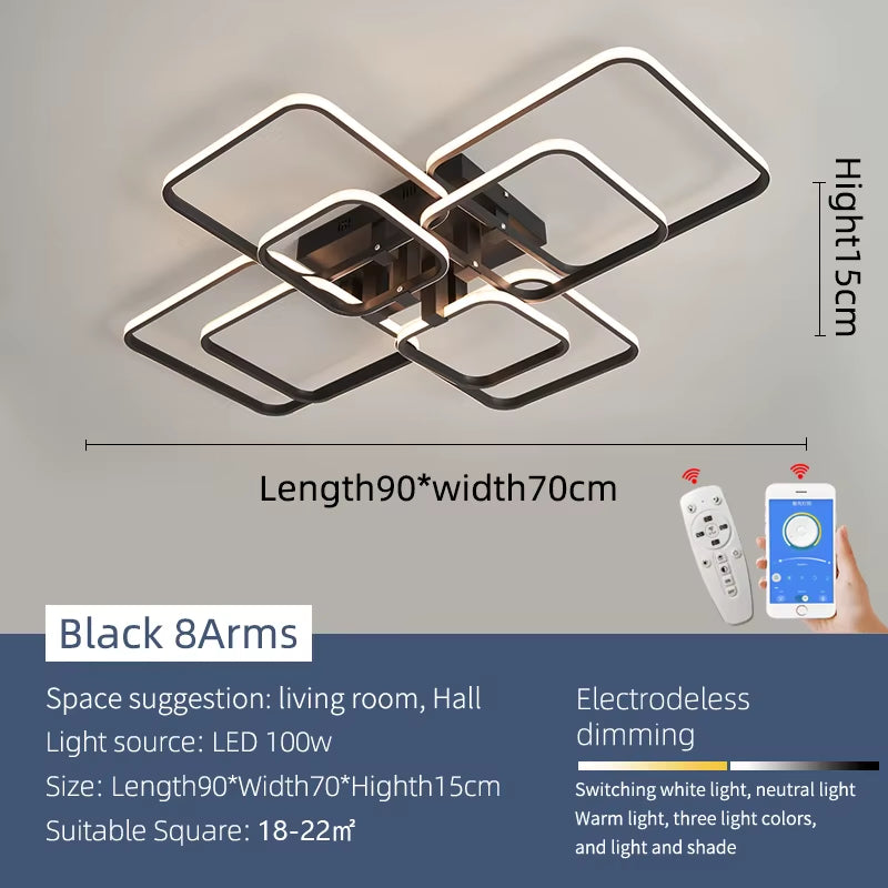 Black/White Led Chandelier Lamp for Living Room Bedroom Home Lighting AC110-220V Modern Led Ceiling Chandelier Light Fixtures